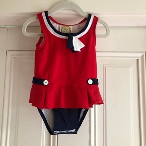 Beaufort Bonnet Girls Swimsuit Red 0-6 NWT